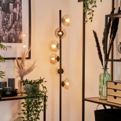 hofstein Lampadaire - Verre 12 cm Remaisnil Ambre, Clair, 6 lumières