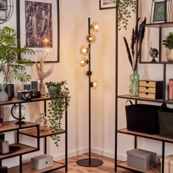 hofstein Lampadaire - Verre 12 cm Remaisnil Ambre, Clair, 6 lumières