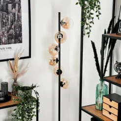 hofstein Lampadaire - Verre 12 cm Remaisnil Ambre, Clair, 6 lumières