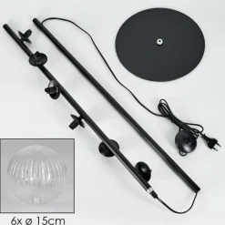 hofstein Lampadaire - Verre 15 cm Remaisnil Clair, 6 lumières