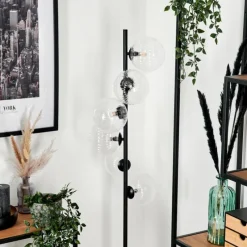 hofstein Lampadaire - Verre 15 cm Remaisnil Clair, 6 lumières