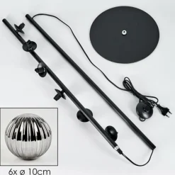 hofstein Lampadaire - Verre 10 cm Remaisnil Fumé, 6 lumières