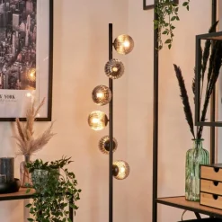 hofstein Lampadaire - Verre 10 cm Remaisnil Fumé, 6 lumières