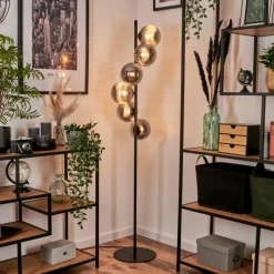 hofstein Lampadaire - Verre 15 cm Remaisnil Fumé, 6 lumières