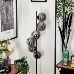 hofstein Lampadaire - Verre 15 cm Remaisnil Fumé, 6 lumières