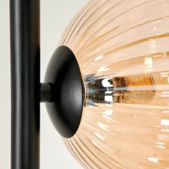 hofstein Lampadaire - Verre 15 cm Remaisnil Ambre, 6 lumières