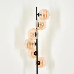 hofstein Lampadaire - Verre 15 cm Remaisnil Ambre, 6 lumières