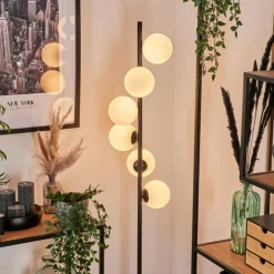 hofstein Lampadaire - Verre 12 cm Remaisnil Blanc, 6 lumières