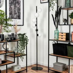 hofstein Lampadaire - Verre 12 cm Remaisnil Blanc, 6 lumières