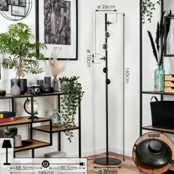 hofstein Lampadaire - Verre 10 cm Remaisnil Clair, 6 lumières