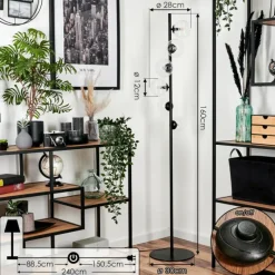 hofstein Lampadaire - Verre 12 cm Remaisnil Clair, 6 lumières