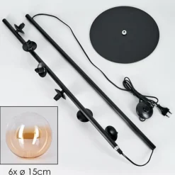 hofstein Lampadaire - Verre 15 cm Remaisnil Ambre, 6 lumières