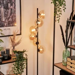 hofstein Lampadaire - Verre 15 cm Remaisnil Ambre, 6 lumières