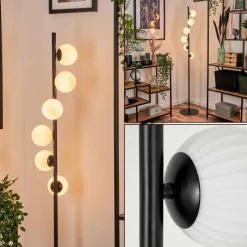 hofstein Lampadaire - Verre 10 cm Remaisnil Blanc, 6 lumières