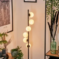 hofstein Lampadaire - Verre 10 cm Remaisnil Blanc, 6 lumières