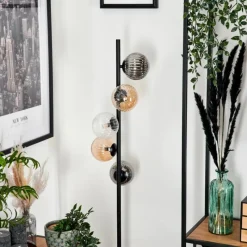 hofstein Lampadaire - Verre 12 cm Remaisnil Ambre, Clair, Fumé, 5 lumières