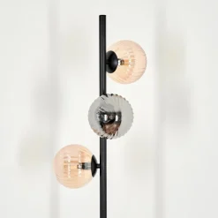 Suspension Verre Fumé-hofstein Lampadaire - Verre 12 cm Remaisnil Noir, 3 lumières