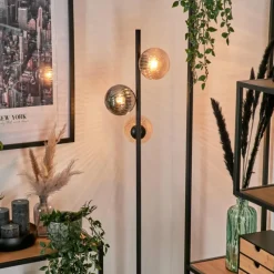 Suspension Verre Fumé-hofstein Lampadaire - Verre 12 cm Remaisnil Noir, 3 lumières