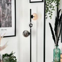 Suspension Verre Fumé-hofstein Lampadaire - Verre 12 cm Remaisnil Noir, 3 lumières