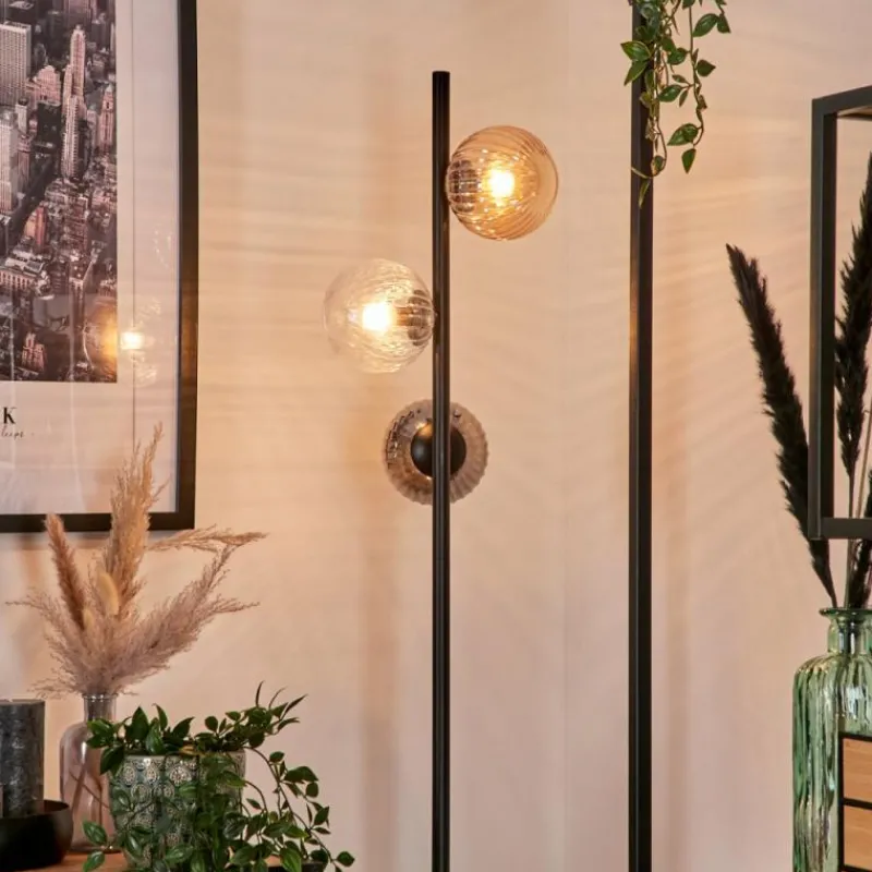 Suspension Verre Fumé-hofstein Lampadaire - Verre 12 cm Remaisnil Noir, 3 lumières