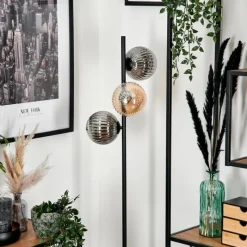 hofstein Lampadaire - Verre 15 cm Remaisnil Noir, 3 lumières