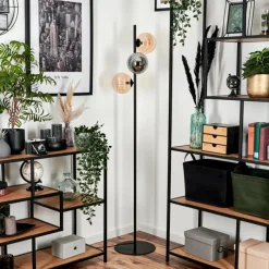 Suspension Verre Fumé-hofstein Lampadaire - Verre 15 cm Remaisnil Noir, 3 lumières