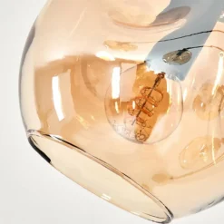 hofstein Lampadaire - Verre 15 cm Ripoll Ambre, 5 lumières