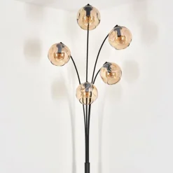 hofstein Lampadaire - Verre 15 cm Ripoll Ambre, 5 lumières