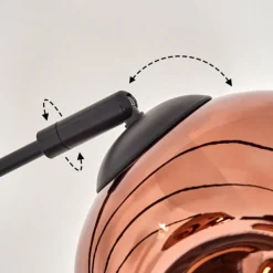 hofstein Lampadaire - Verre 15 cm Ripoll Cuivré, 5 lumières