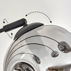 hofstein Lampadaire - Verre 15 cm Ripoll Fumé, 5 lumières