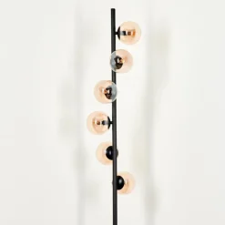 hofstein Lampadaire - Verre Remaisnil Noir, 6 lumières