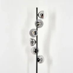 hofstein Lampadaire - Verre Remaisnil Noir, 6 lumières