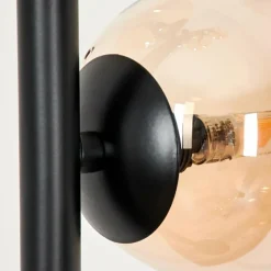 hofstein Lampadaire - Verre Remaisnil Noir, 5 lumières