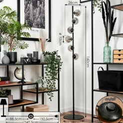 Suspension Verre Fumé-hofstein Lampadaire - Verre Remaisnil Noir, 6 lumières