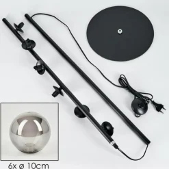 Suspension Verre Fumé-hofstein Lampadaire - Verre Remaisnil Noir, 6 lumières