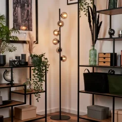 Suspension Verre Fumé-hofstein Lampadaire - Verre Remaisnil Noir, 6 lumières