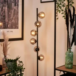 Suspension Verre Fumé-hofstein Lampadaire - Verre Remaisnil Noir, 6 lumières