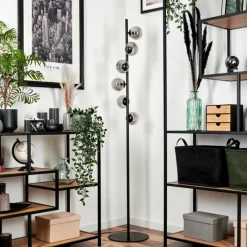 Suspension Verre Fumé-hofstein Lampadaire - Verre Remaisnil Noir, 6 lumières