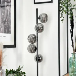 hofstein Lampadaire - Verre Remaisnil Noir, 5 lumières