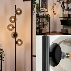 Suspension Verre Fumé-hofstein Lampadaire - Verre Remaisnil Noir, 5 lumières