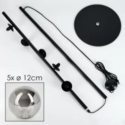 Suspension Verre Fumé-hofstein Lampadaire - Verre Remaisnil Noir, 5 lumières