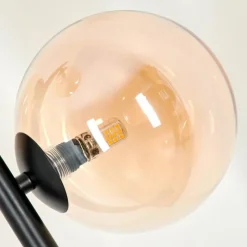 hofstein Lampadaire - Verre Remaisnil Noir, 3 lumières