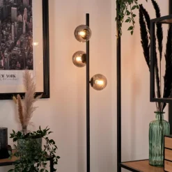 Suspension Verre Fumé-hofstein Lampadaire - Verre Remaisnil Noir, 3 lumières