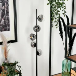 hofstein Lampadaire - Verre Remaisnil Clair, Fumé, 5 lumières