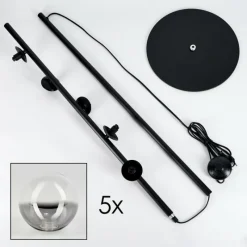 hofstein Lampadaire - Verre Remaisnil Clair, Fumé, 5 lumières