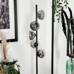 hofstein Lampadaire - Verre Remaisnil Clair, Fumé, 5 lumières