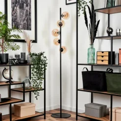 hofstein Lampadaire - Verre Remaisnil Ambre, 5 lumières