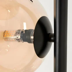 hofstein Lampadaire - Verre Remaisnil Ambre, 6 lumières