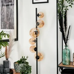 hofstein Lampadaire - Verre Remaisnil Ambre, 6 lumières