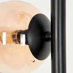 hofstein Lampadaire - Verre Remaisnil Ambre, Fumé, 3 lumières